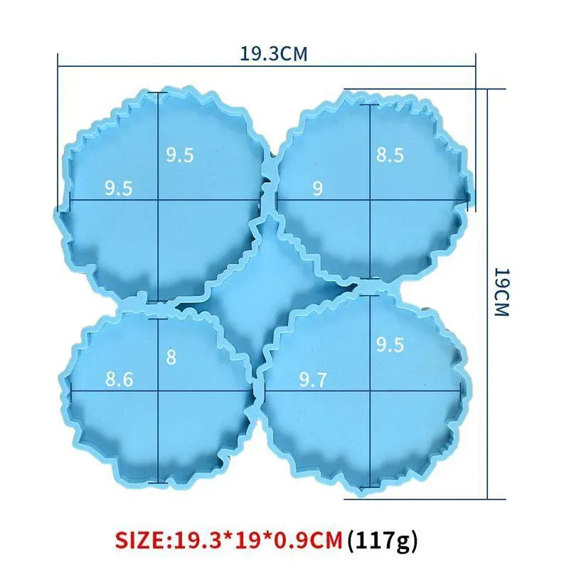 2 Piece Coaster Epoxy Resin Mould Silicone Cup Mat Holder DIY Craft Tool