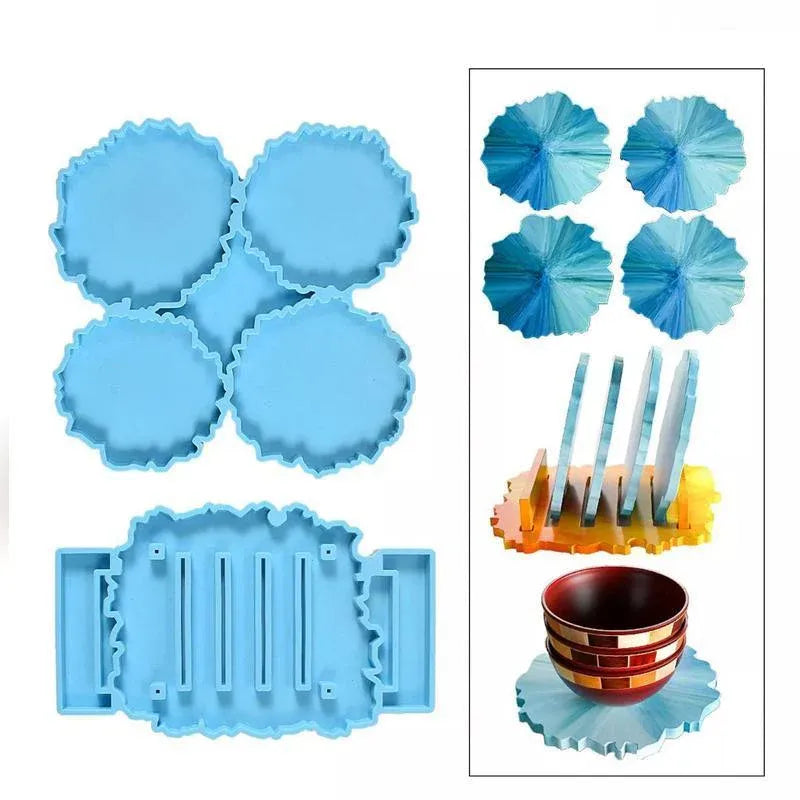 2 Piece Coaster Epoxy Resin Mould Silicone Cup Mat Holder DIY Craft Tool