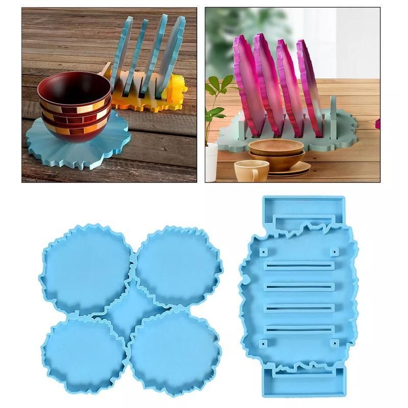 2 Piece Coaster Epoxy Resin Mould Silicone Cup Mat Holder DIY Craft Tool