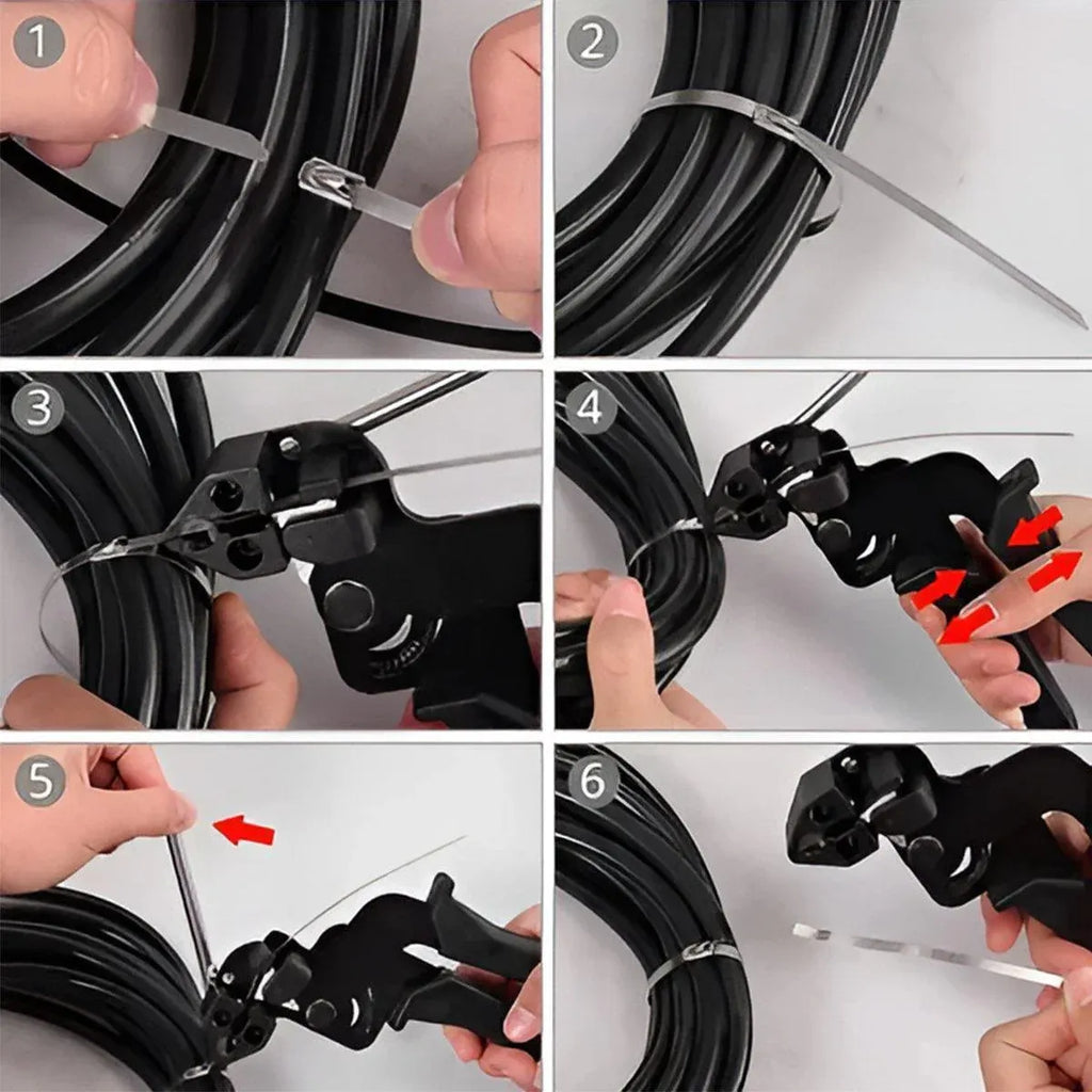 Self Locking Stainless Steel Strapping Pliers Belt Tightener Tool Machine