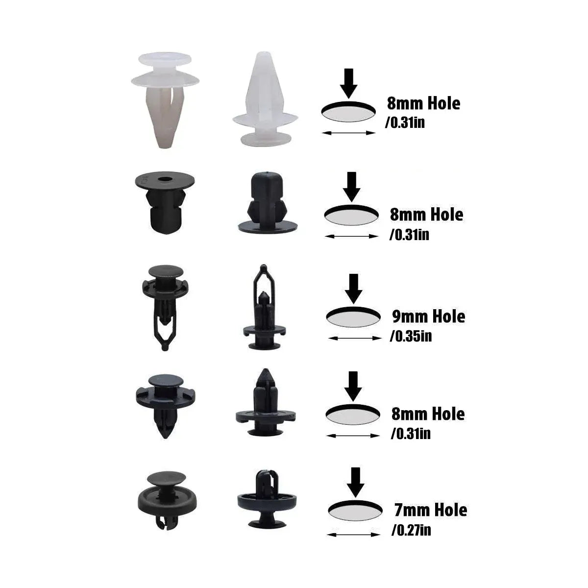 100 Piece Car Trim Clip Set PP Push Rivets for Toyota Lexus Bumper Fender Repair