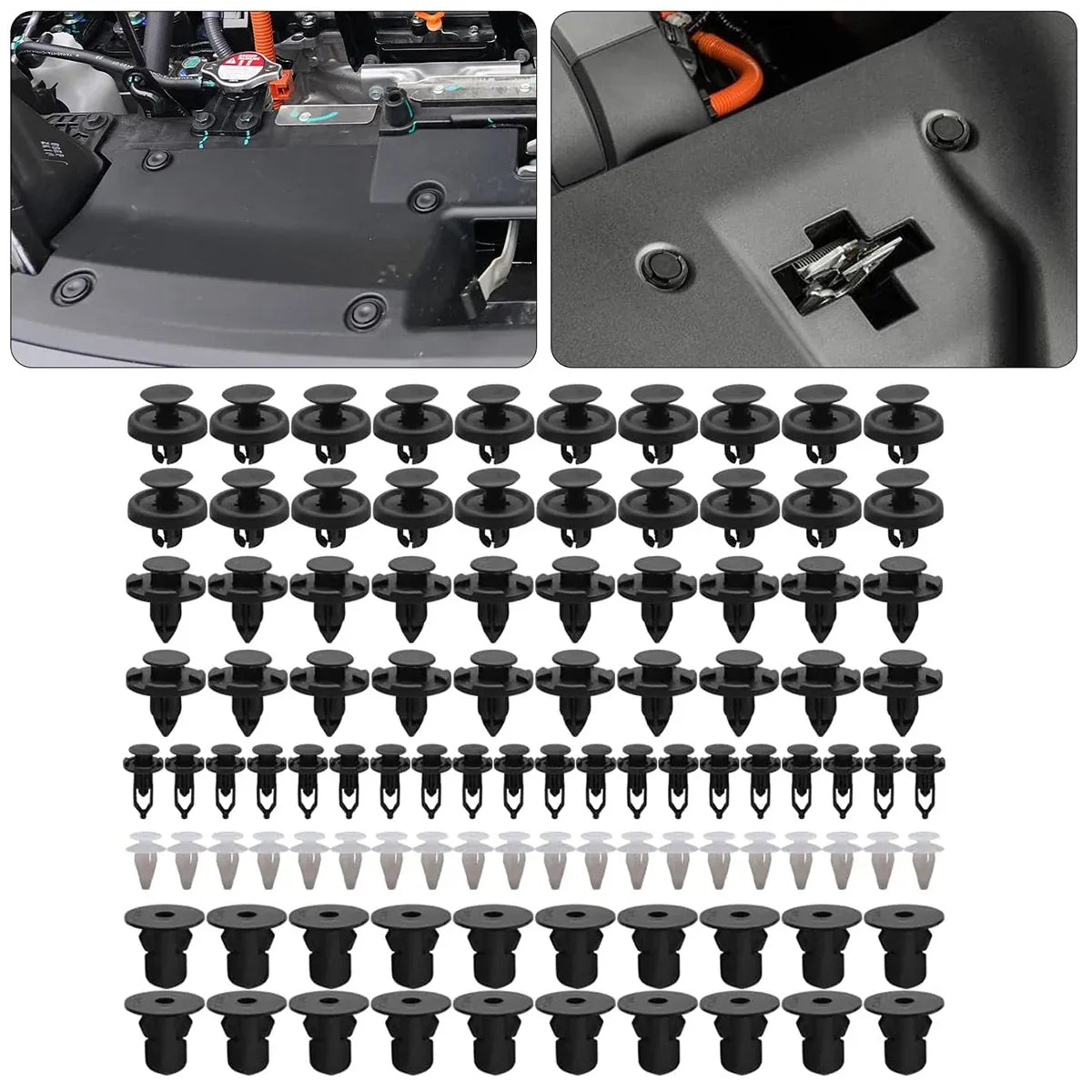 100 Piece Car Trim Clip Set PP Push Rivets for Toyota Lexus Bumper Fender Repair