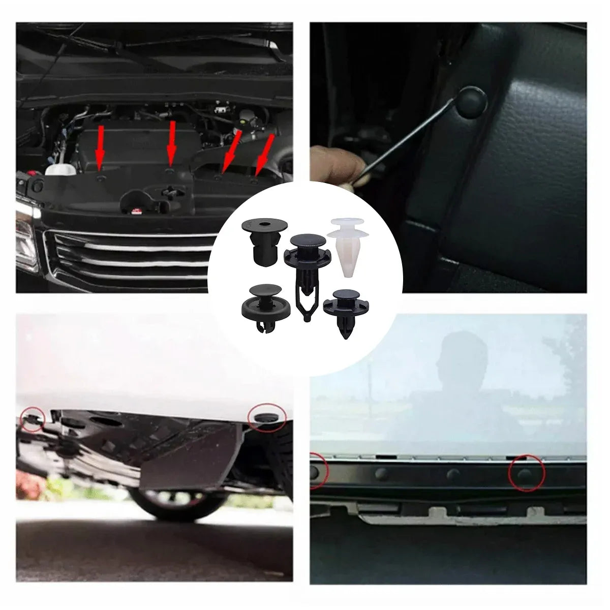 100 Piece Car Trim Clip Set PP Push Rivets for Toyota Lexus Bumper Fender Repair