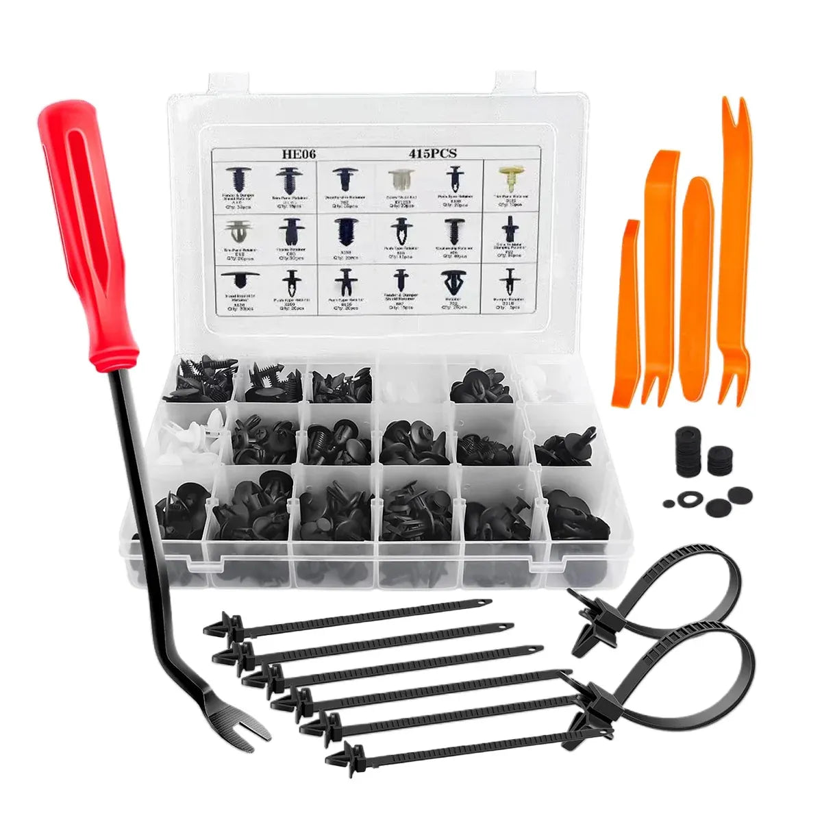 415 Piece Car Buckle Set for Auto Body Trim Bumper Fender Repair