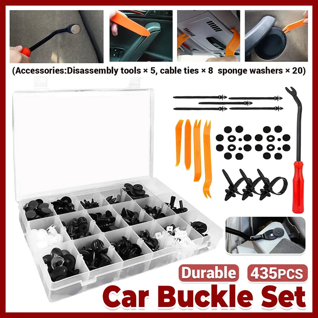 435 Piece Car Buckle Set for Auto Body Trim Bumper Fender Repair