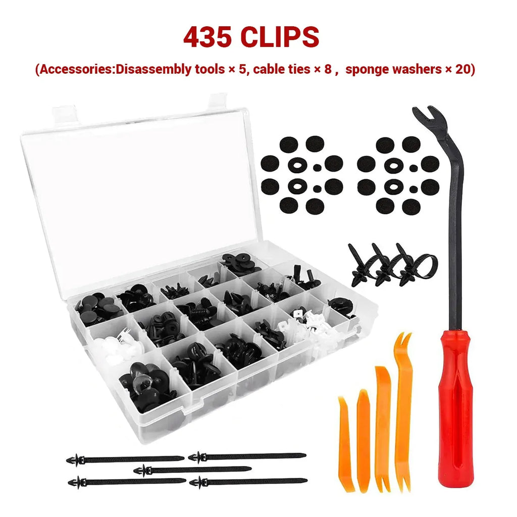 435 Piece Car Buckle Set for Auto Body Trim Bumper Fender Repair