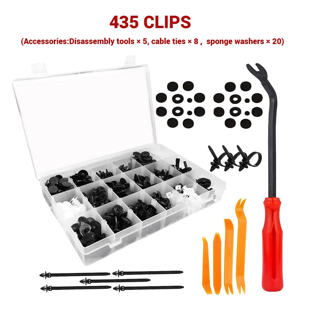 435 Piece Car Buckle Set for Auto Body Trim Bumper Fender Repair