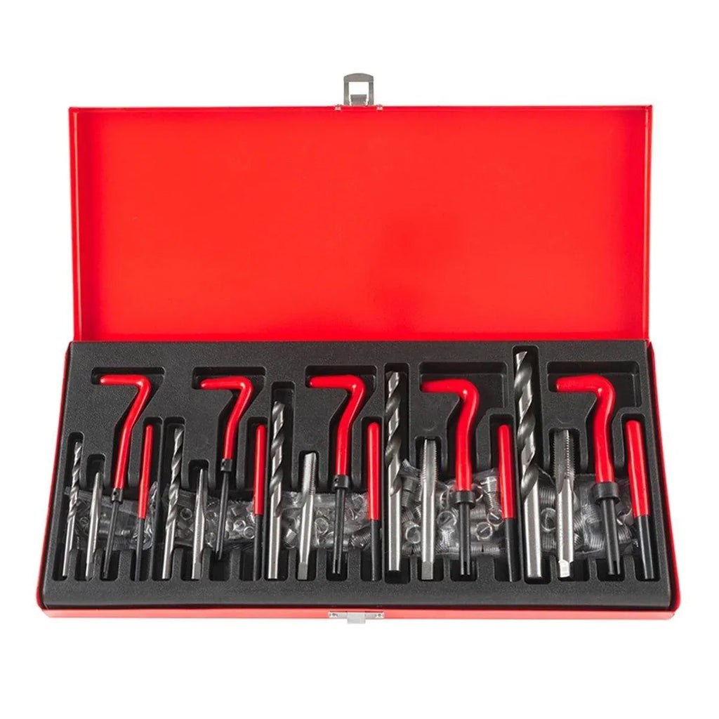 131 Piece Thread Repair Kit M5 M6 M8 M10 M12 Helicoil Set with Drill and Tap Tools