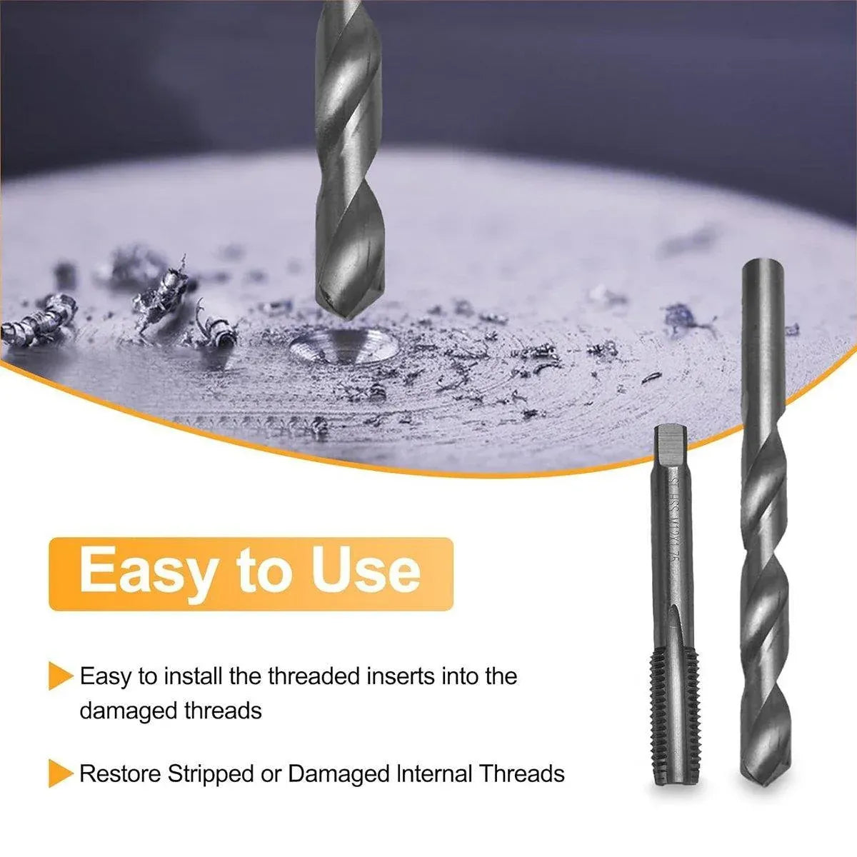 131 Piece Thread Repair Kit M5 M6 M8 M10 M12 Helicoil Set with Drill and Tap Tools