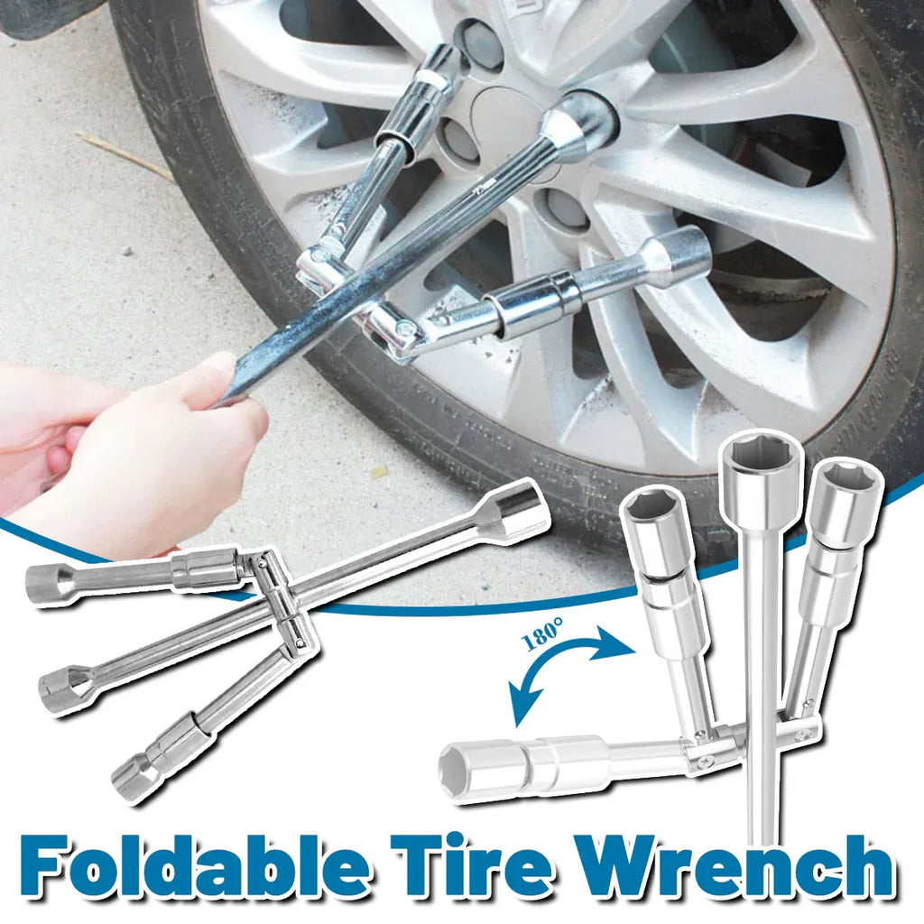Foldable Tyre Wrench Set Carbon Steel For Car SUV Truck Auto Repair Tool Kit
