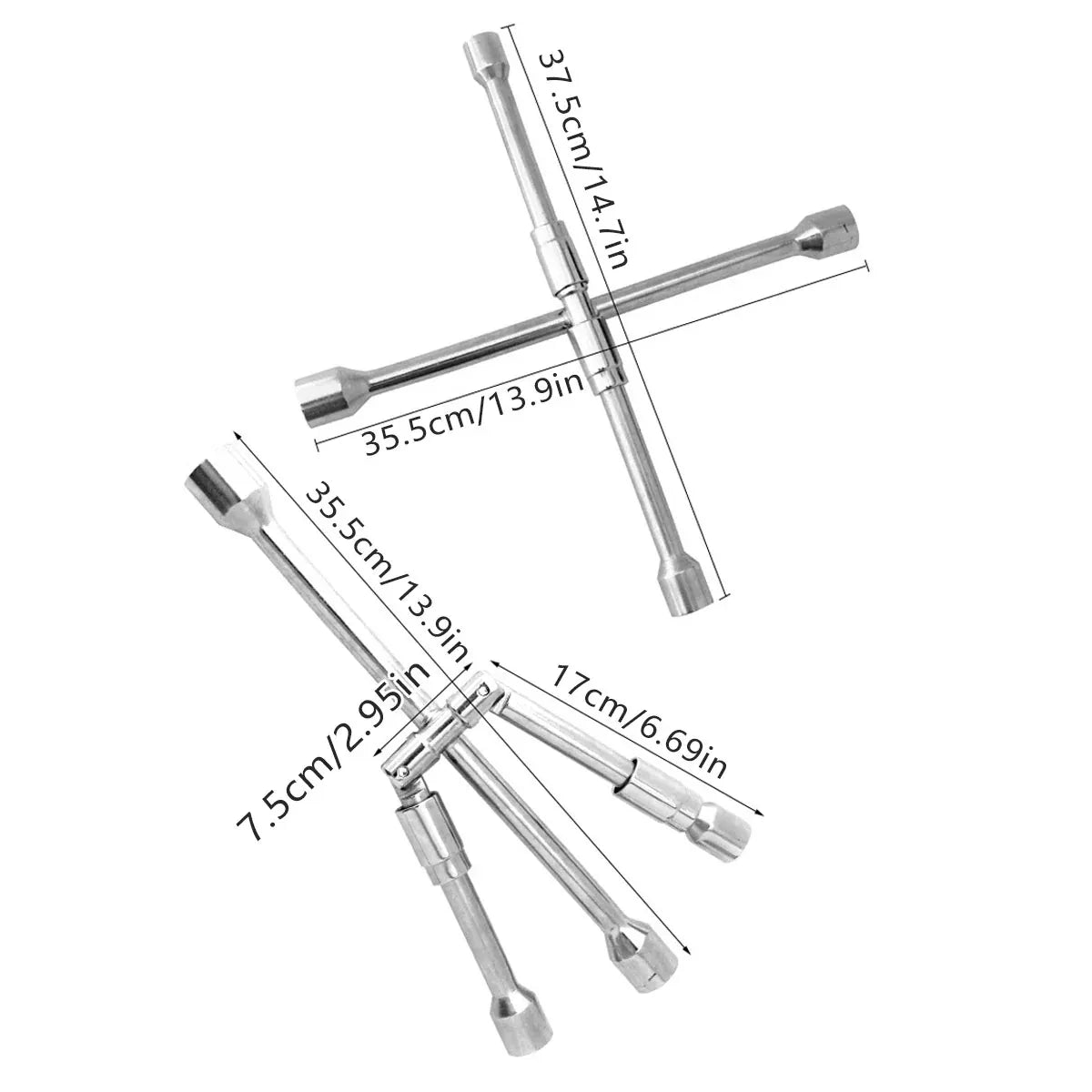 Foldable Tyre Wrench Set Carbon Steel For Car SUV Truck Auto Repair Tool Kit