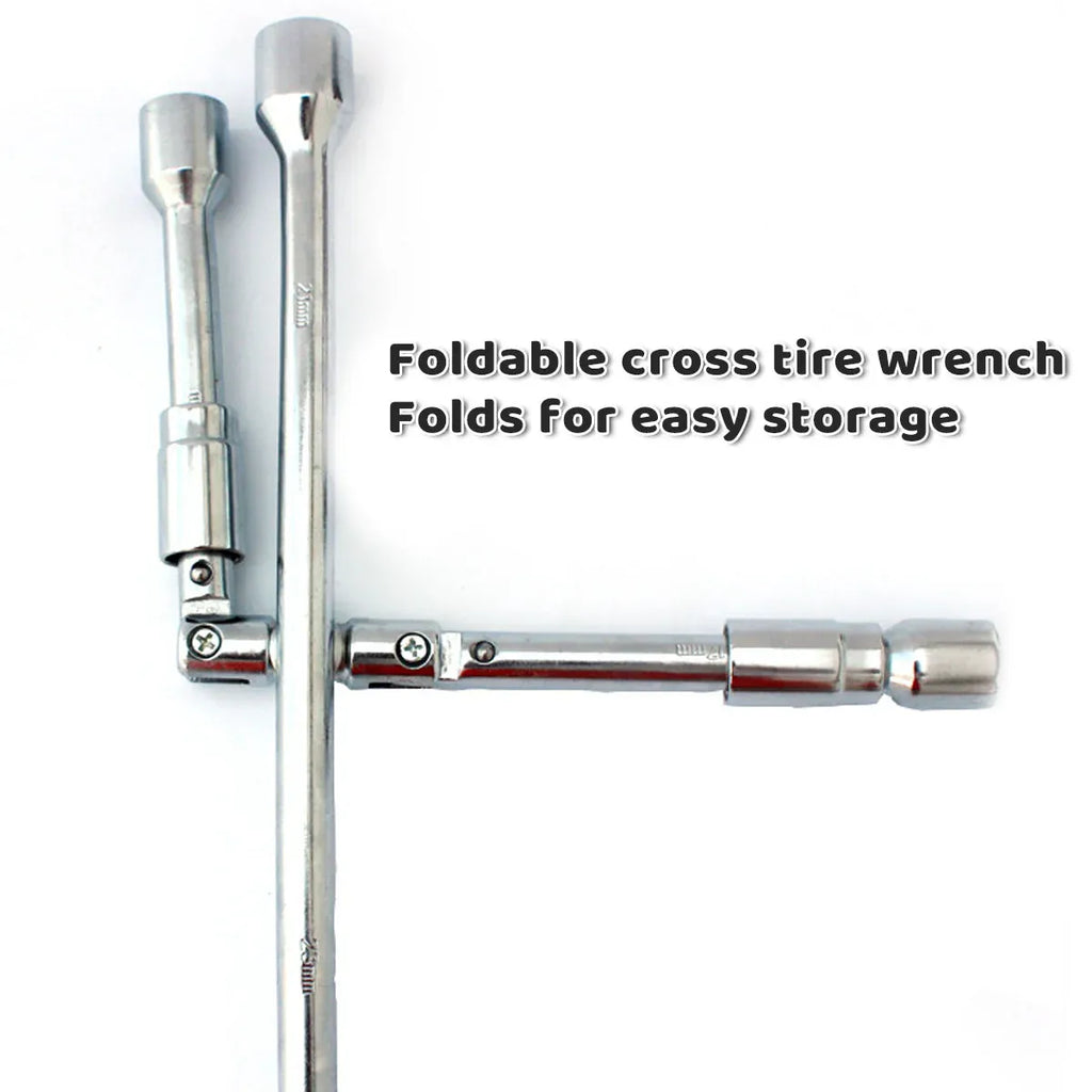 Foldable Tyre Wrench Set Carbon Steel For Car SUV Truck Auto Repair Tool Kit