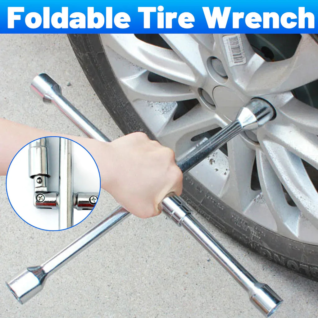 Foldable Tyre Wrench Set Carbon Steel For Car SUV Truck Auto Repair Tool Kit