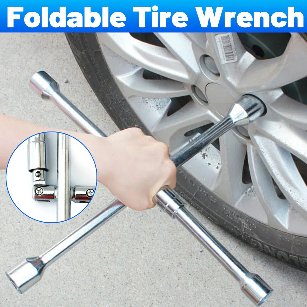 Foldable Tyre Wrench Set Carbon Steel For Car SUV Truck Auto Repair Tool Kit