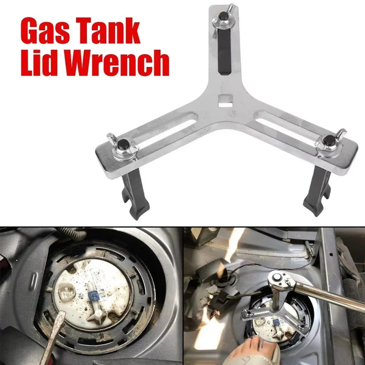 Adjustable Universal Fuel Tank Cover Removal Tool 3 Claws Gasoline Pump Wrench – Four-Grasp
