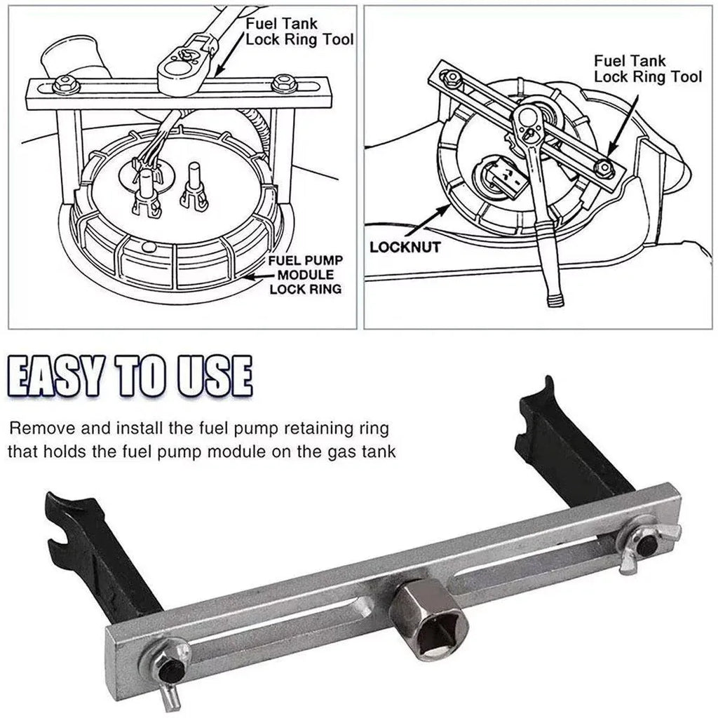 Adjustable Universal Fuel Tank Cover Removal Tool 3 Claws Gasoline Pump Wrench – Four-Grasp