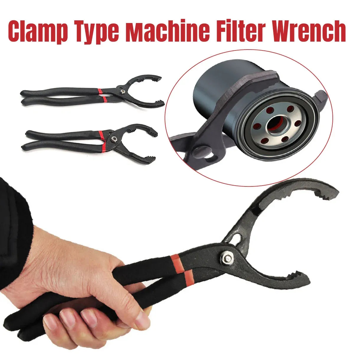 Oil Filter Pliers Wrench 10/12 Inch Heavy Duty Spanner Tool for Car Repair – 10inches