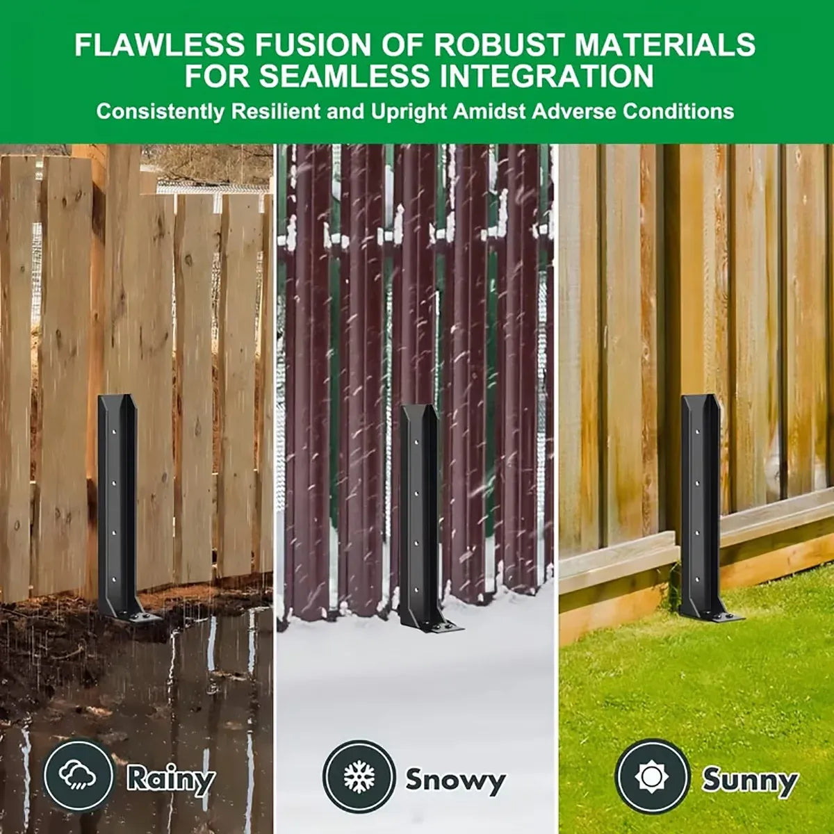 4 Piece Heavy Duty Fence Post Anchor Ground Stake For Fixing Leaning Wood Support