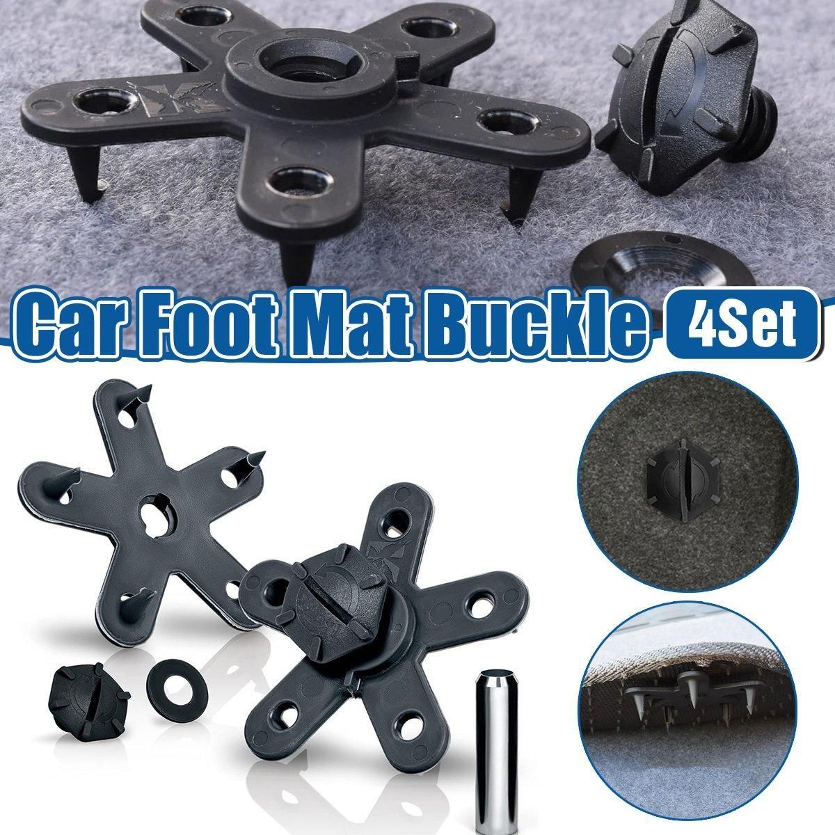 4Set Floor Mat Clips Set of Anti-Slip Fixing Retainers for Car Mats Removable