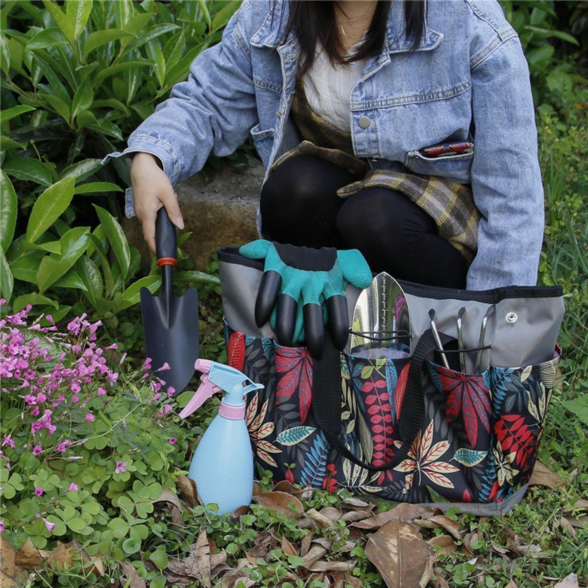 Portable Garden Kit Multifunctional Gardening Storage Bag with Pockets Outdoor