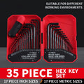35 Piece L-Shaped Hex Key Wrench Set Allen Key Tool Kit For Home Car Repair Use