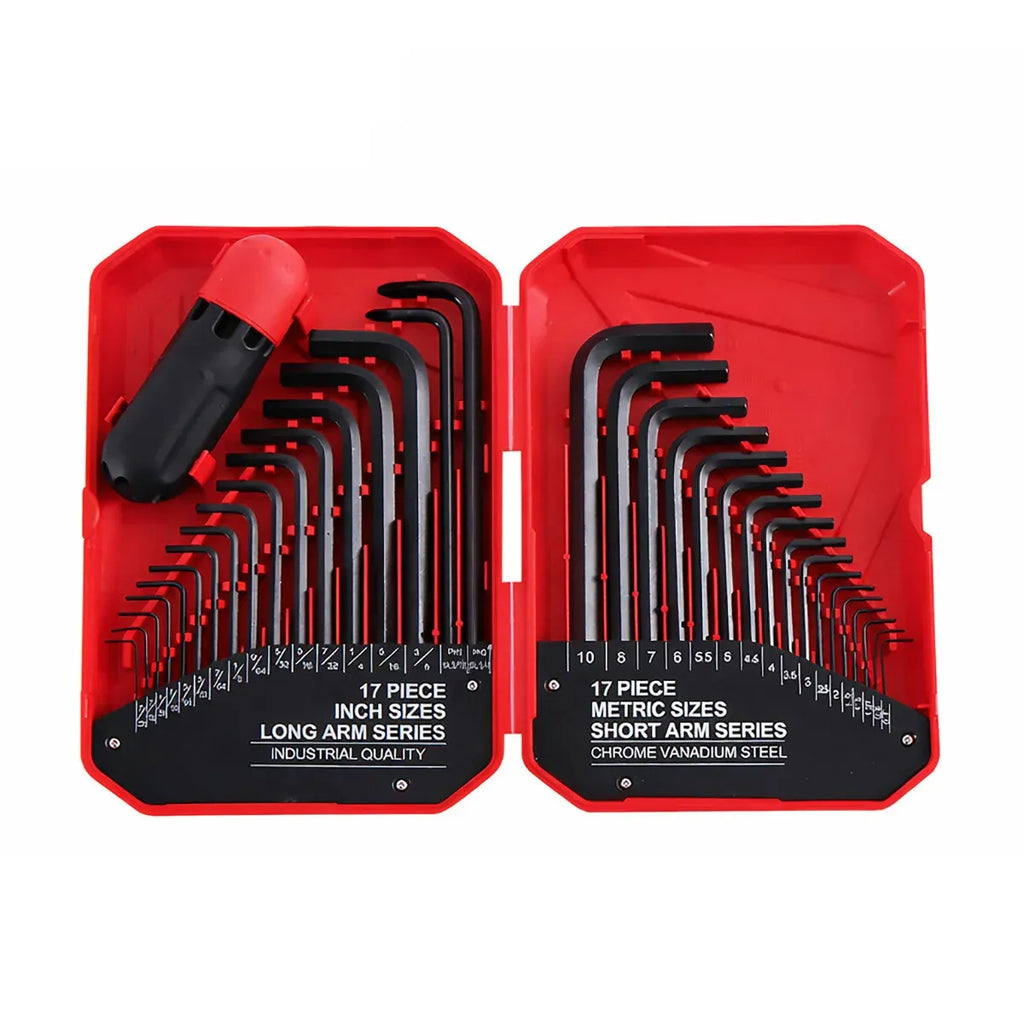 35 Piece L-Shaped Hex Key Wrench Set Allen Key Tool Kit For Home Car Repair Use