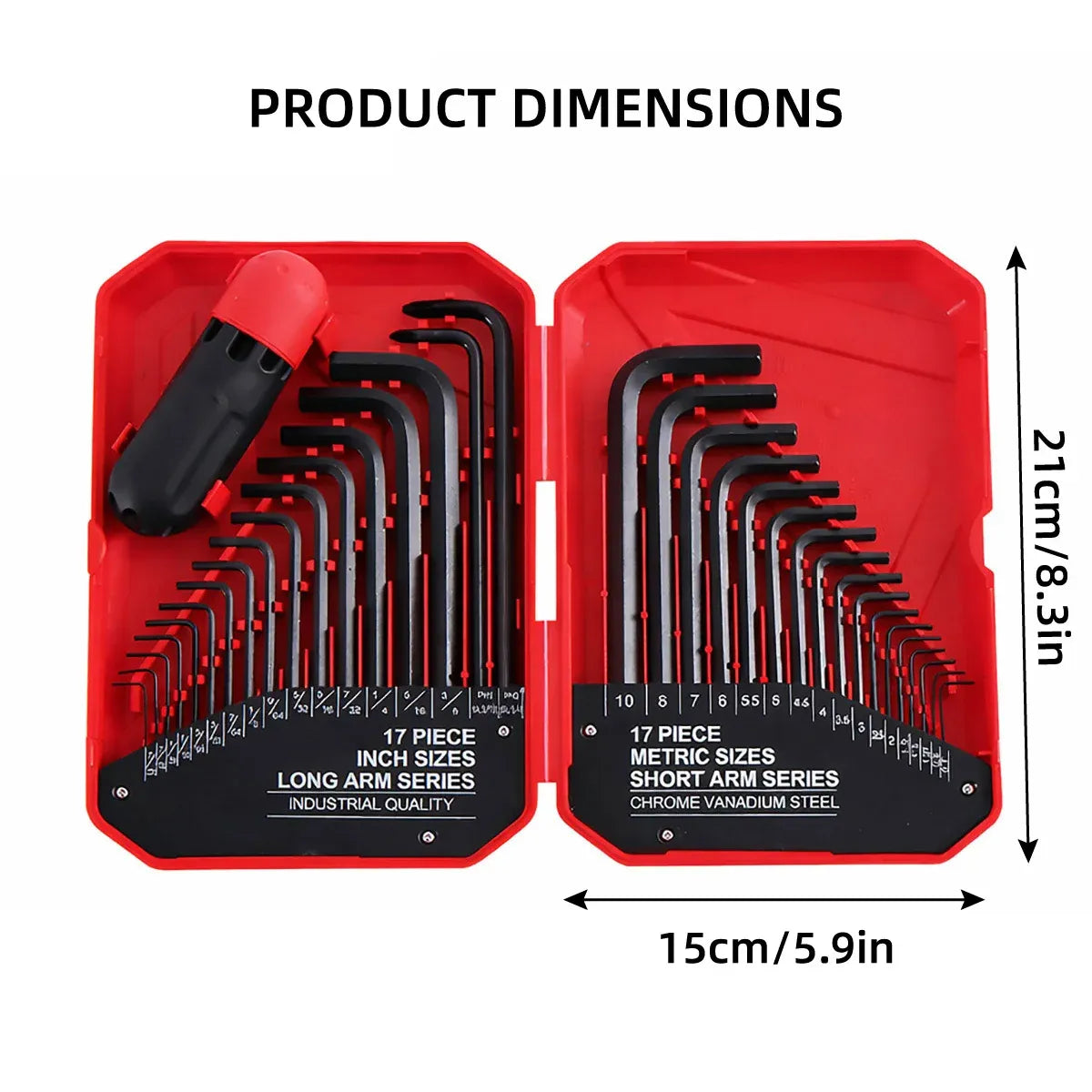35 Piece L-Shaped Hex Key Wrench Set Allen Key Tool Kit For Home Car Repair Use