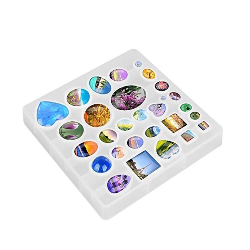 31 Piece DIY Resin Casting Mould and Pendant Tray Kit for Jewellery Making