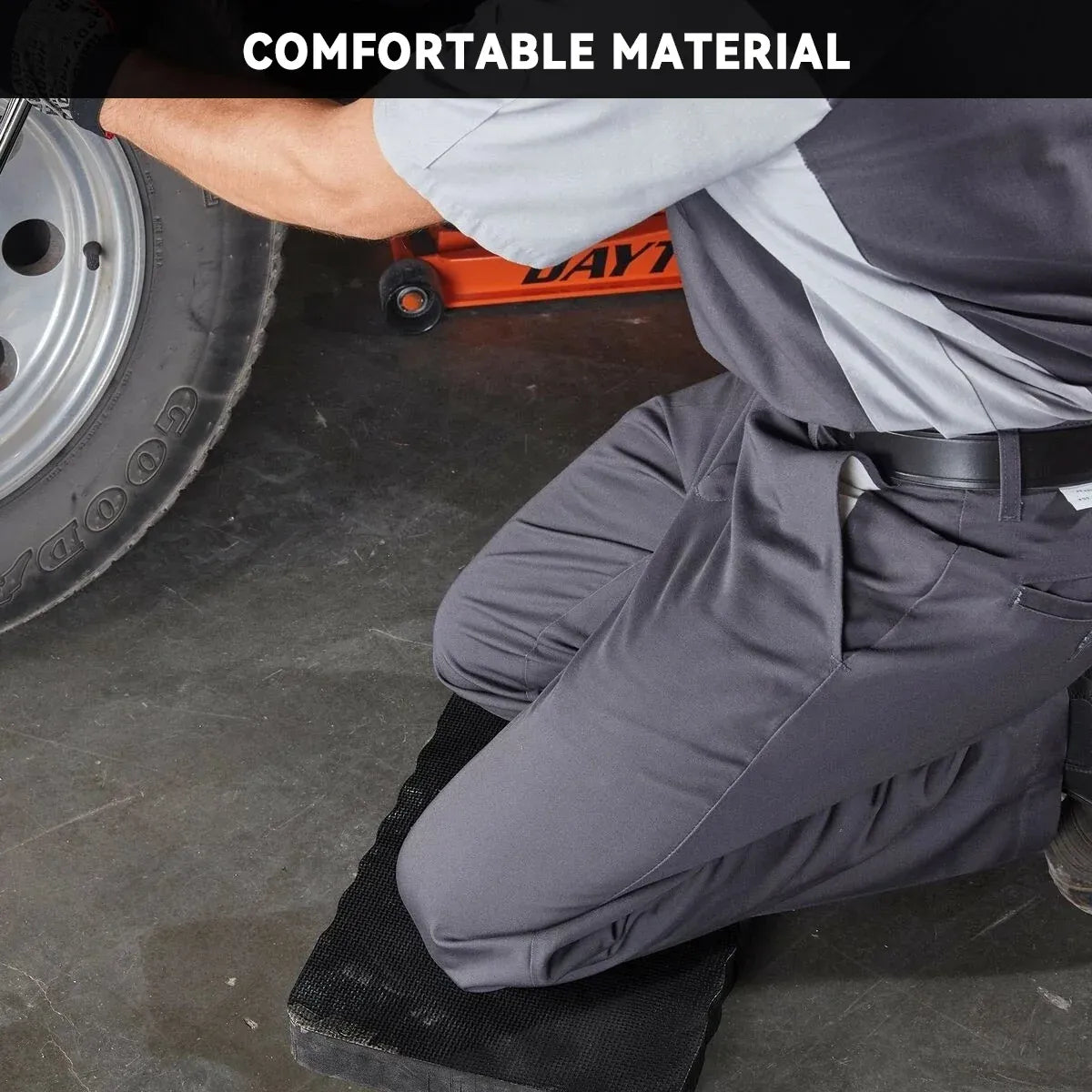 2 Piece Waterproof Anti-Slip Kneeling Cushion Home Garage Repair Knee Guard – Black