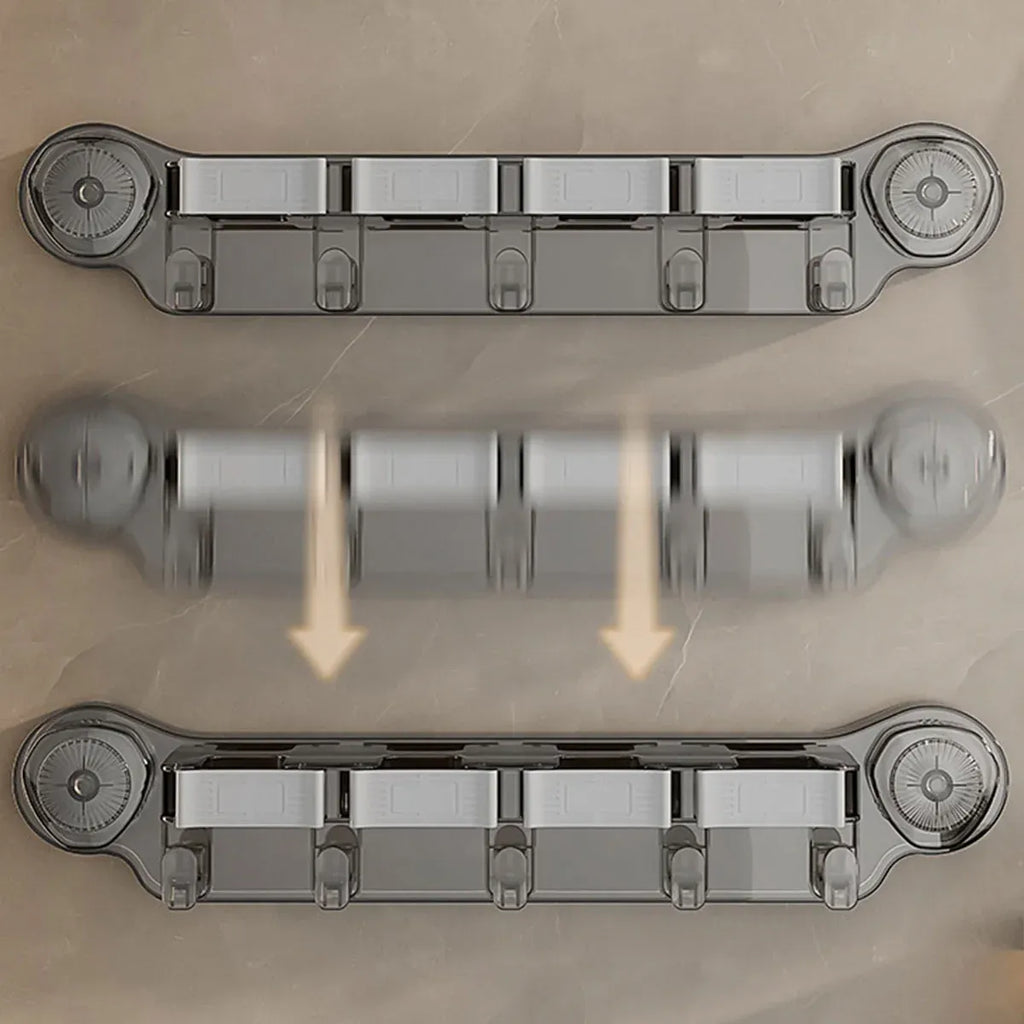Wall-mounted Mop Fixing Rack Universal Model Strong Suction Cup Bathroom Rack – Grey
