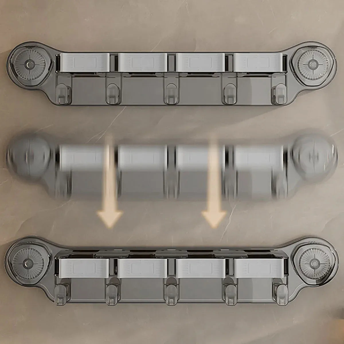 Wall-mounted Mop Fixing Rack Universal Model Strong Suction Cup Bathroom Rack – Grey