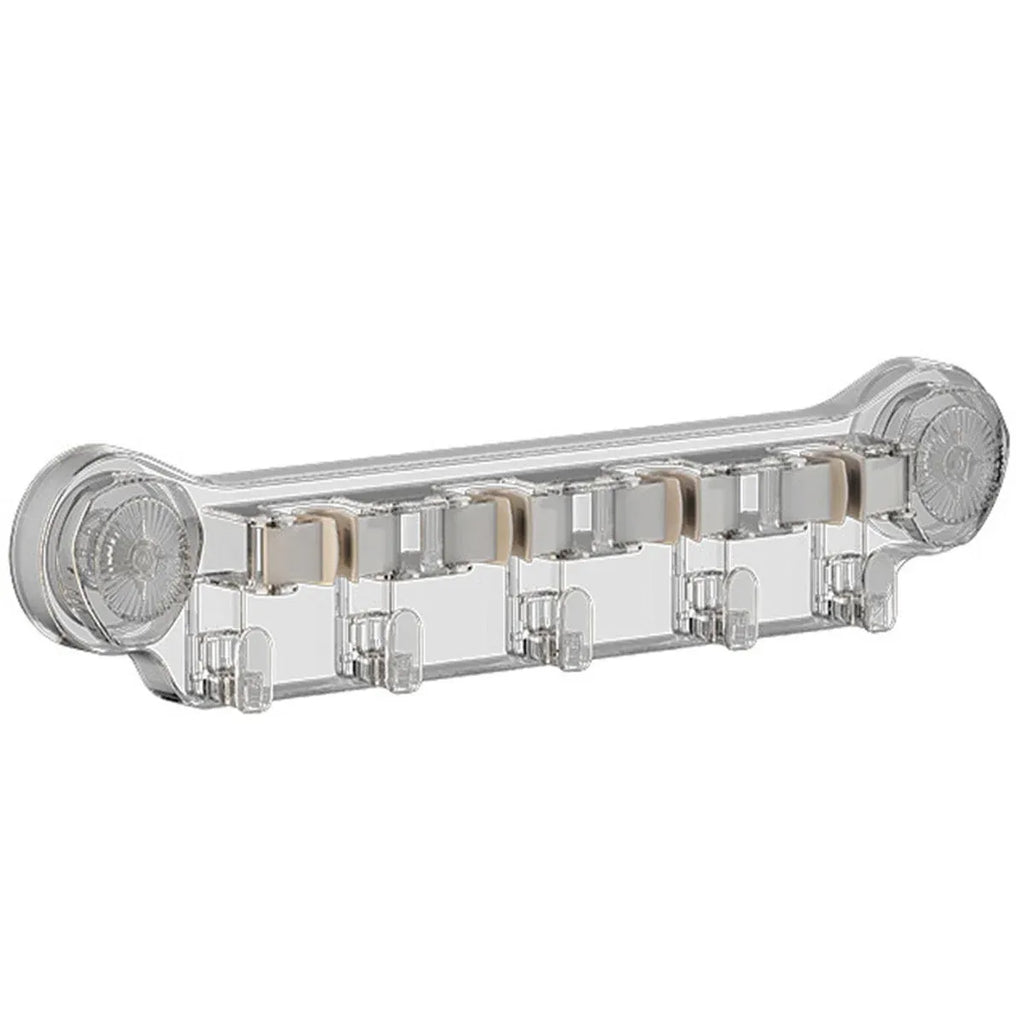 Wall-mounted Mop Fixing Rack Universal Model Strong Suction Cup Bathroom Rack – Transparent