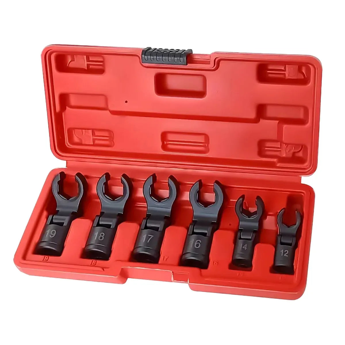 6 Piece Fuel Line Wrench Set Swivel Head Injector Nozzle Tool Kit