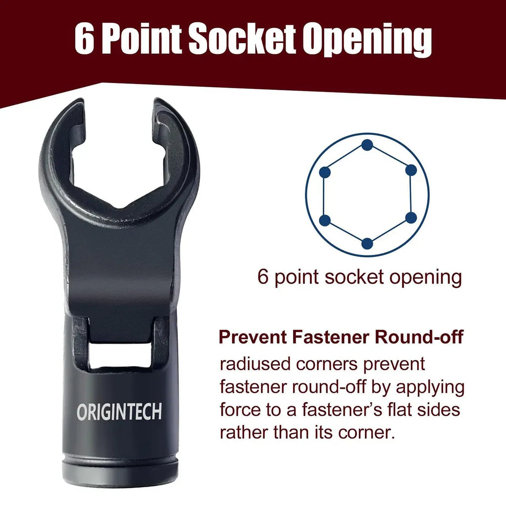 6 Piece Fuel Line Wrench Set Swivel Head Injector Nozzle Tool Kit