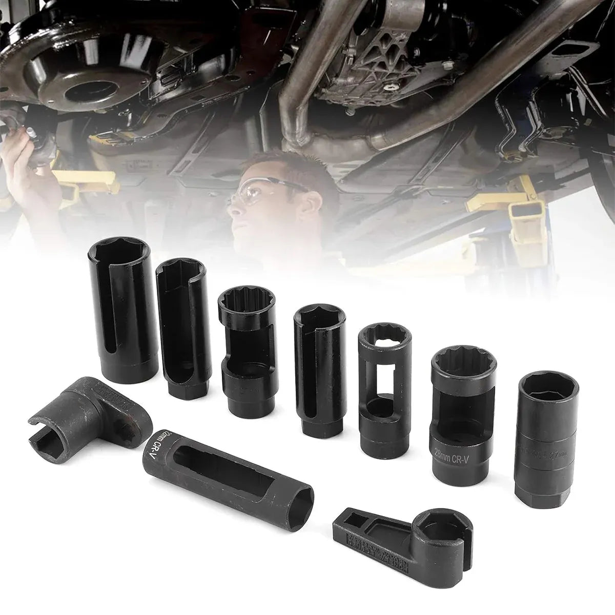 10 Piece Car Truck Oxygen Sensor Removal Tool Wrench Repair Kit Auto Tools Set