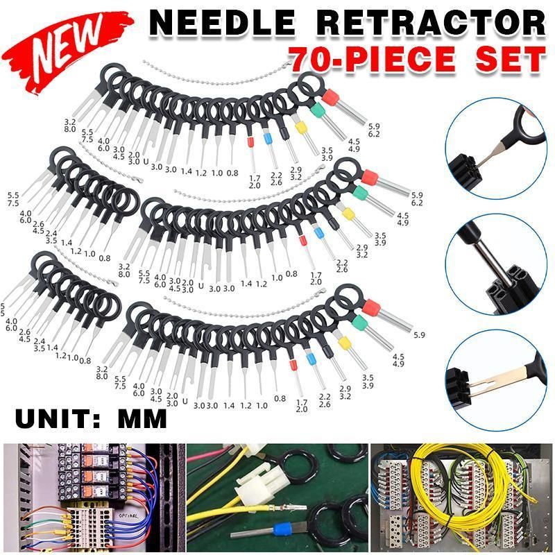 70 Piece Set Pin Ejector Wire Kit Extractor Auto Terminal Removal Connector Tool