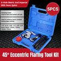 5 Piece Eccentric Flaring Tool Kit 45-Degree Flare for Refrigeration Plumbing Repair