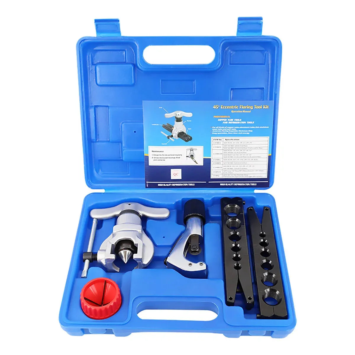 5 Piece Eccentric Flaring Tool Kit 45-Degree Flare for Refrigeration Plumbing Repair