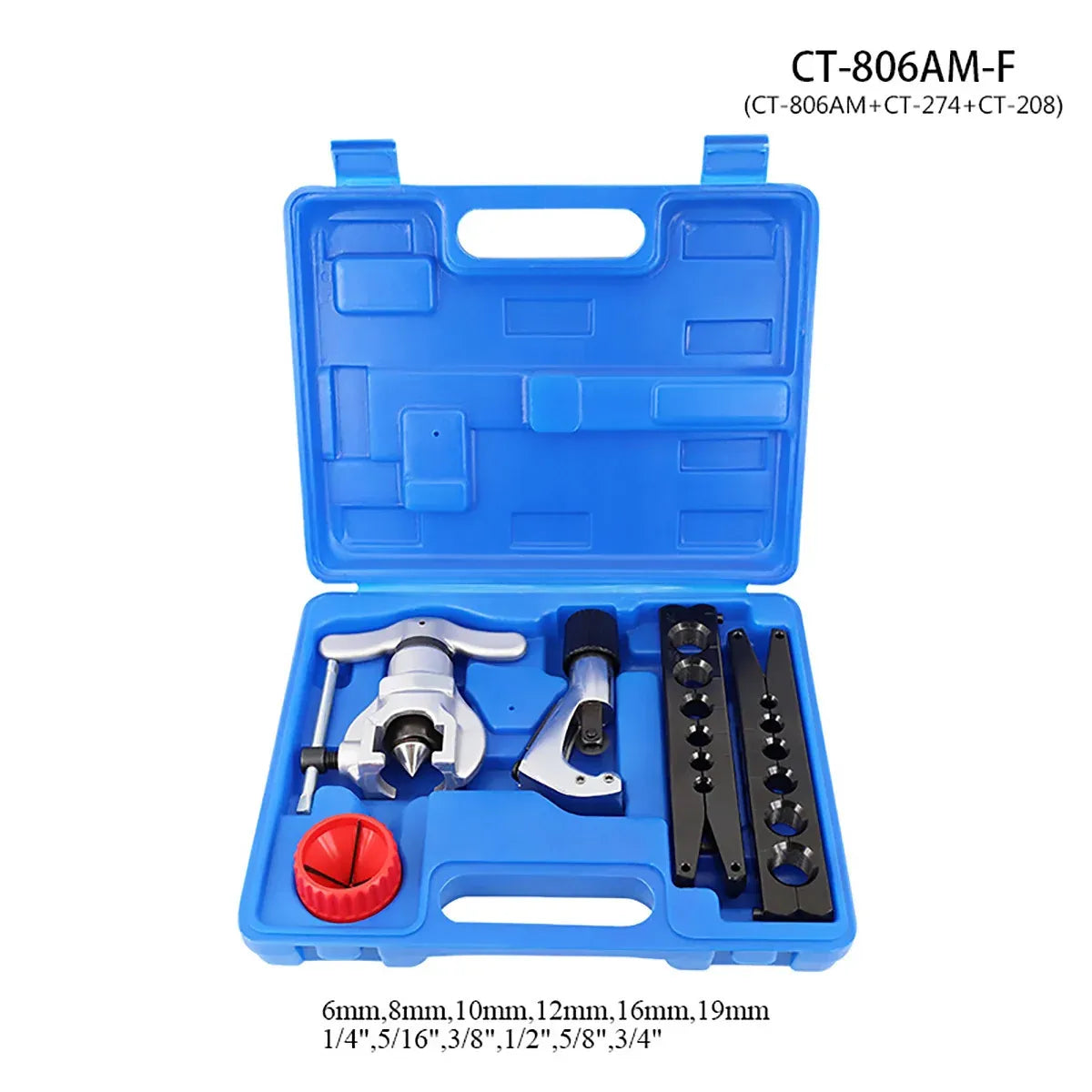 5 Piece Eccentric Flaring Tool Kit 45-Degree Flare for Refrigeration Plumbing Repair