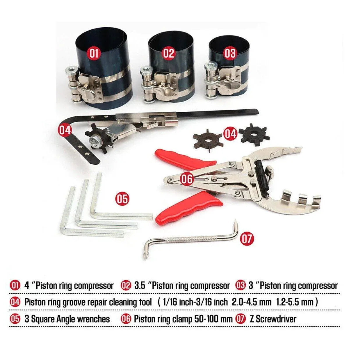 11X Auto Engine Piston Ring Service Tool Set Compressor Tools Kit for Car