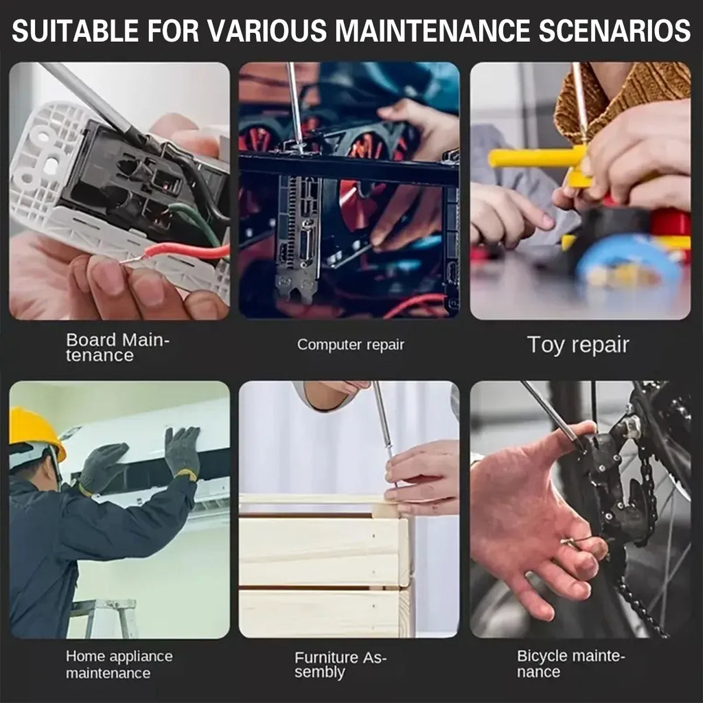 8 in 1 Multi Function Ratchet Screwdriver Durable Chrome Vanadium Steel Repair