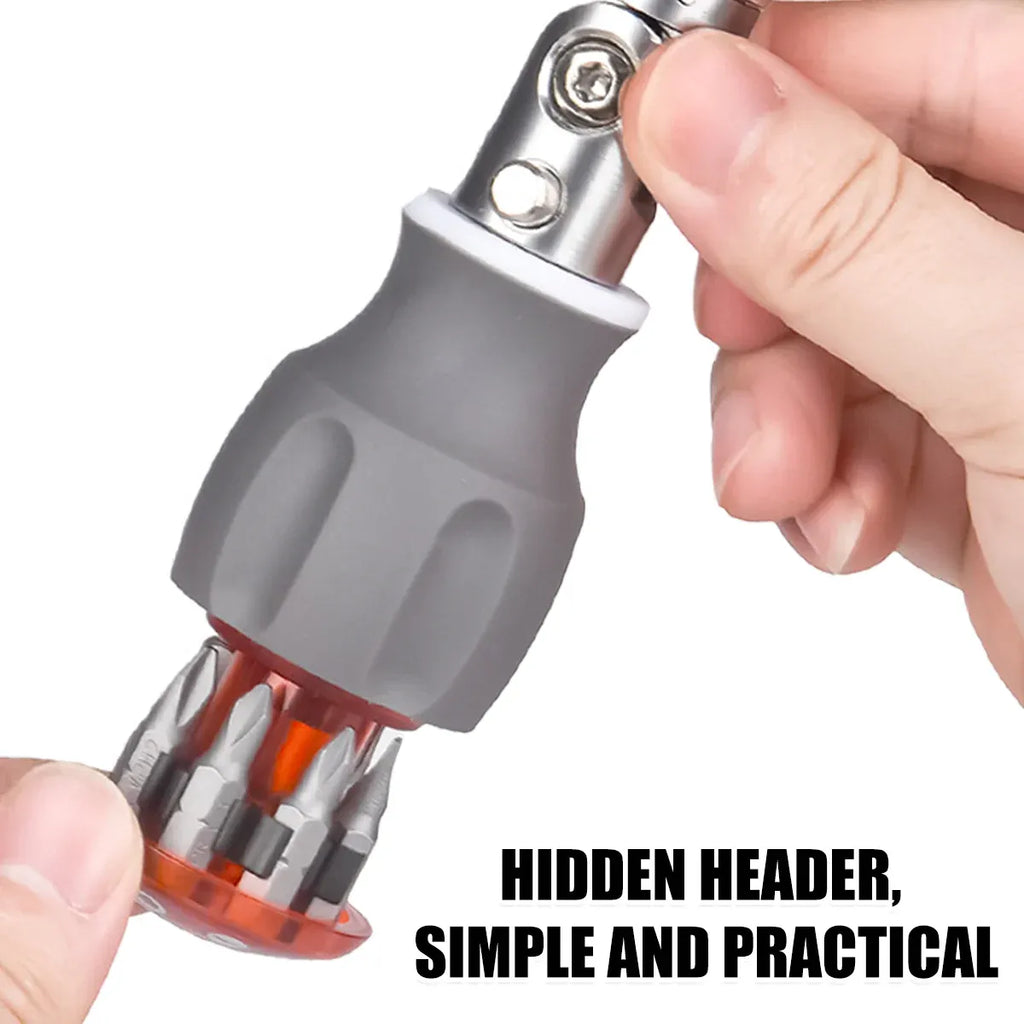8 in 1 Multi Function Ratchet Screwdriver Durable Chrome Vanadium Steel Repair