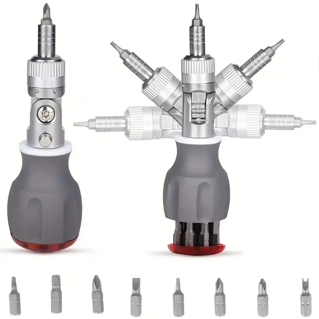 8 in 1 Multi Function Ratchet Screwdriver Durable Chrome Vanadium Steel Repair