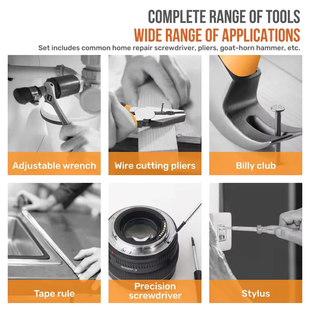 20 Piece Household Tool Set Home Repair Kit with Screwdriver Pliers Wrench Hammer