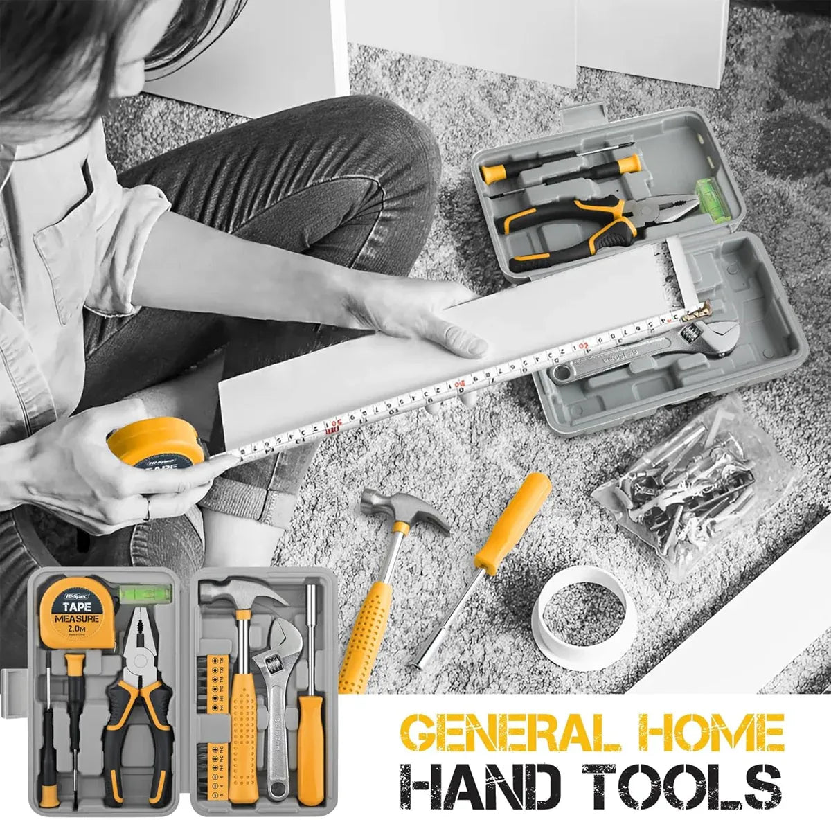20 Piece Household Tool Set Home Repair Kit with Screwdriver Pliers Wrench Hammer