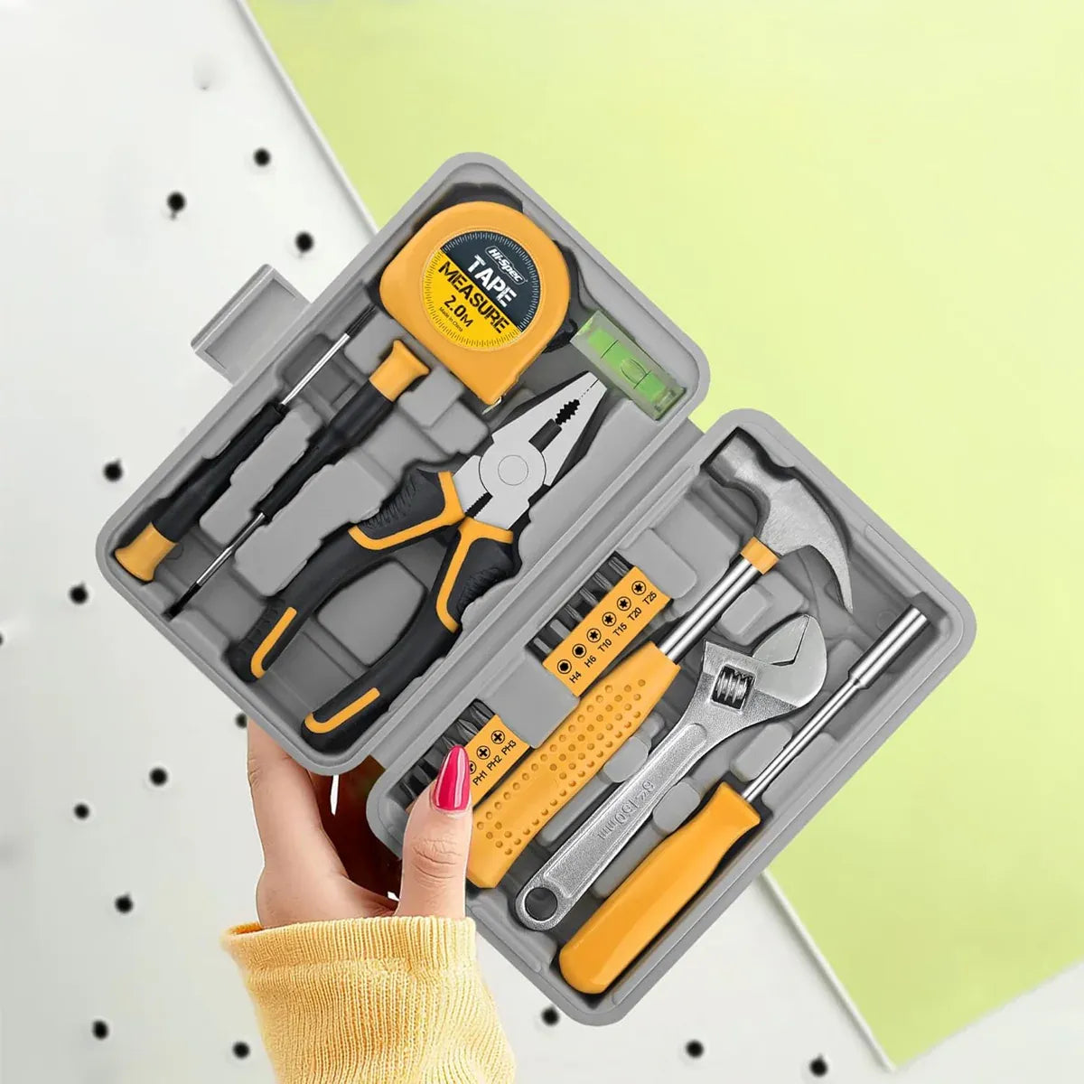 20 Piece Household Tool Set Home Repair Kit with Screwdriver Pliers Wrench Hammer