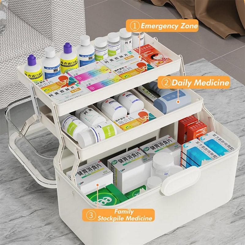 Household Transparent First Aid Kit Multi Layer Medical Storage Box Organizer