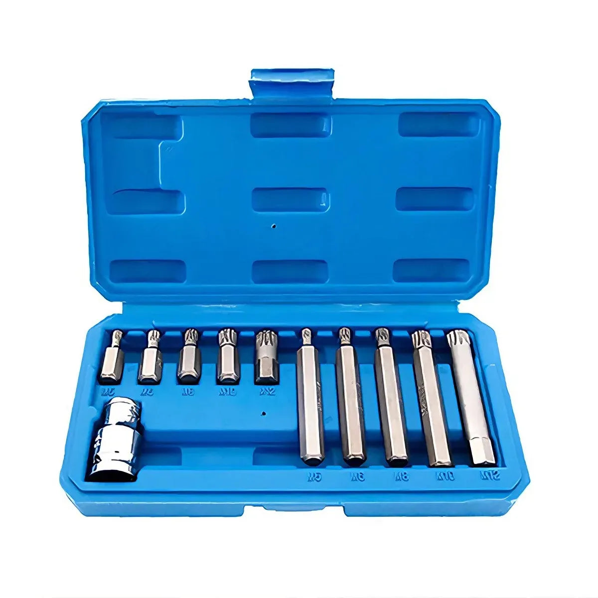 11 Piece CR-V M-Type Spline Socket Bit Set Driver Drill Bit Tool Kit Car Repair