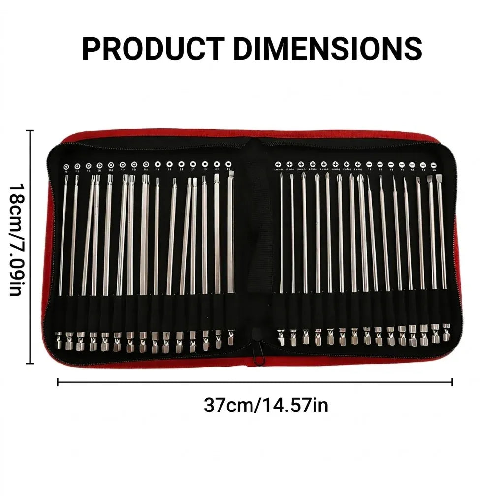30 Piece 150mm Screwdriver Bit Set Power Tool Accessory Kit For Home Repair Use