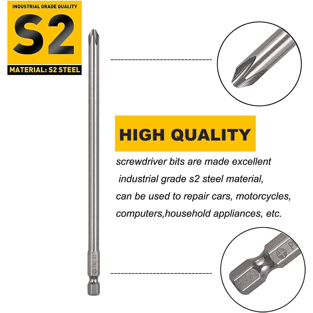 30 Piece 150mm Screwdriver Bit Set Power Tool Accessory Kit For Home Repair Use